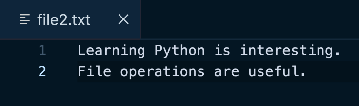 Mavjud Python fayliga yozish
